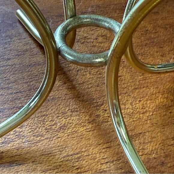 PARTYLITE Diamond Solitaire Shaped 24% Lead Crystal Candle Holder Gold Stand - Picture 9 of 10